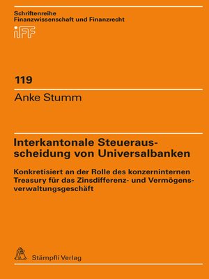 cover image of Interkantonale Steuerausscheidung von Universalbanken